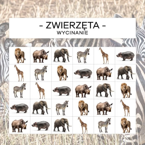 Zwierzęta Afryki - wycinanie