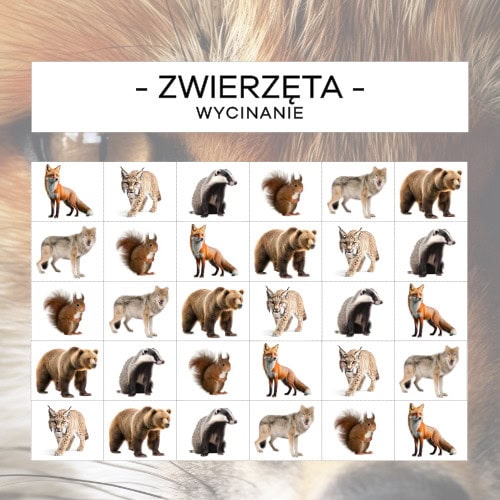 Zwierzęta Europy - wycinanie