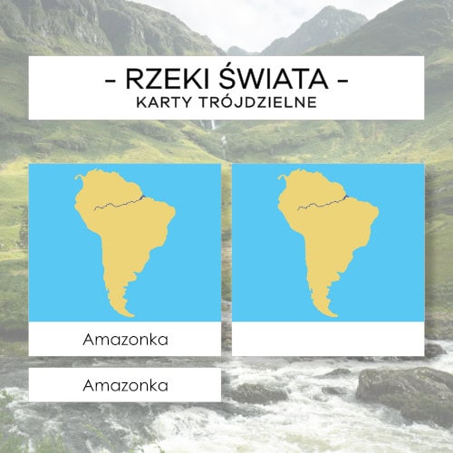 Rzeki świata - karty trójdzielne 19 szt.