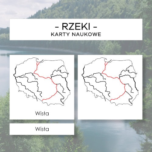 Rzeki Polski - karty naukowe 10 szt.