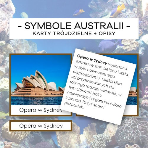 Australia - symbole - karty trójdzielne 40 szt. + opisy