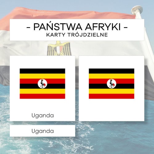 Flagi Państw Afryki - karty trójdzielne 55 szt.