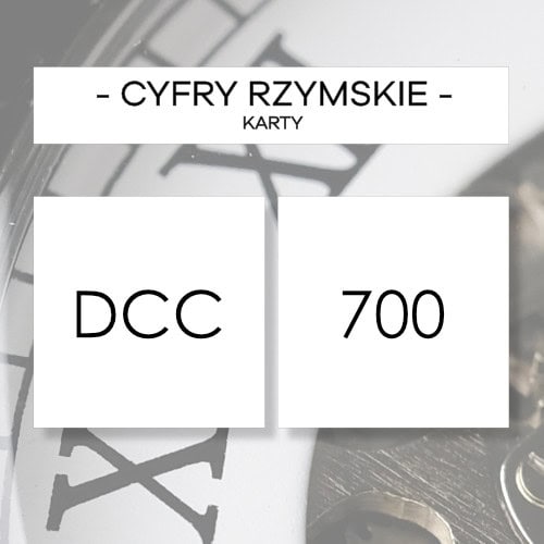 Cyfry rzymskie - karty