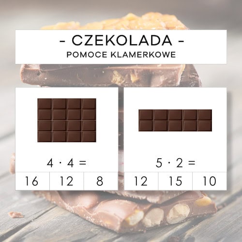 Tabliczka mnożenia czekolada - pomoce klamerkowe