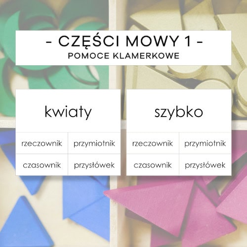 Części mowy cz. 1 - pomoce klamerkowe