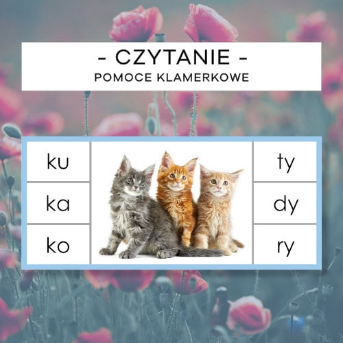 Czytanie - Niebieski Materiał cz. 1 - pomoce klamerkowe