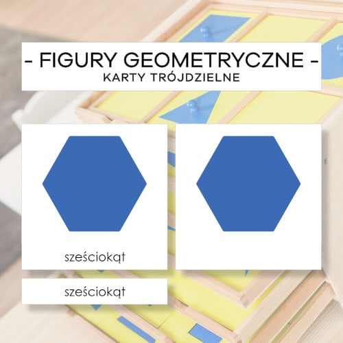 Figury geometryczne - karty trójdzielne 26 szt.