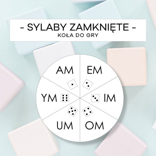Koła do gry - sylaby zamknięte - paradygmat