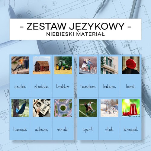 Niebieski Materiał Językowy 3 - zestaw pisany, mały i wielki druk - obrazek 2
