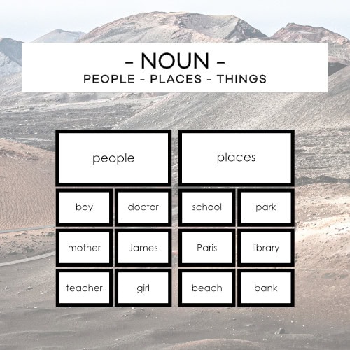 Noun - people - places - things