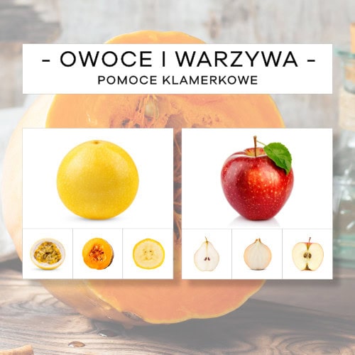 Owoce i warzywa w środku - pomoce klamerkowe