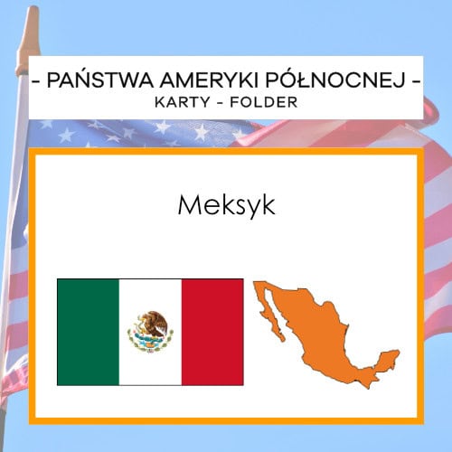 Państwa Ameryki Północnej - karty folder 22 szt.