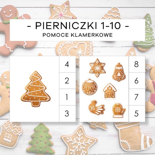 Pierniczki 1-10 - pomoce klamerkowe