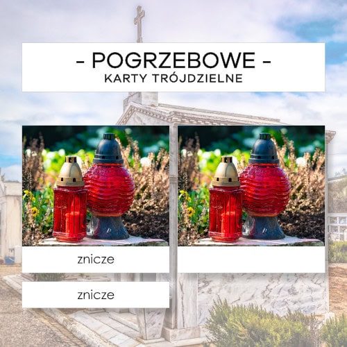 Pogrzebowe - karty trójdzielne 24 szt.