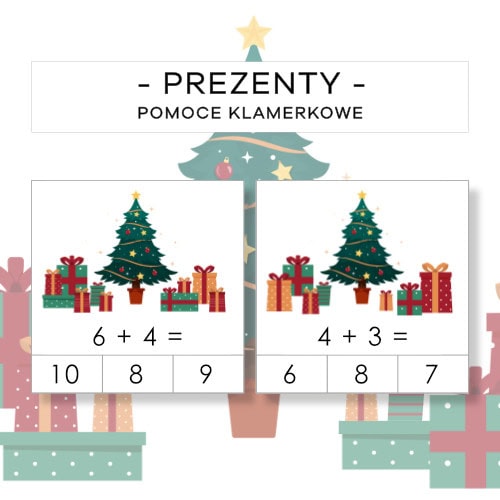 Prezenty dodawanie 1-10 - pomoce klamerkowe