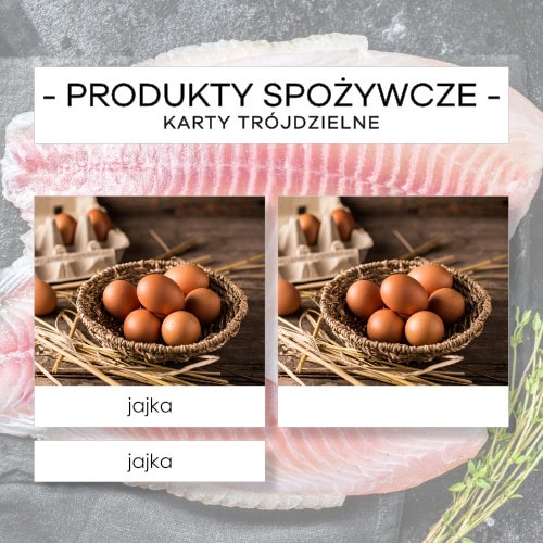 Produkty spożywcze - karty trójdzielne 30 szt.
