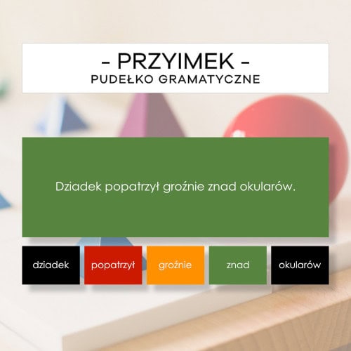 Przyimkowe pudełko gramatyczne - części mowy