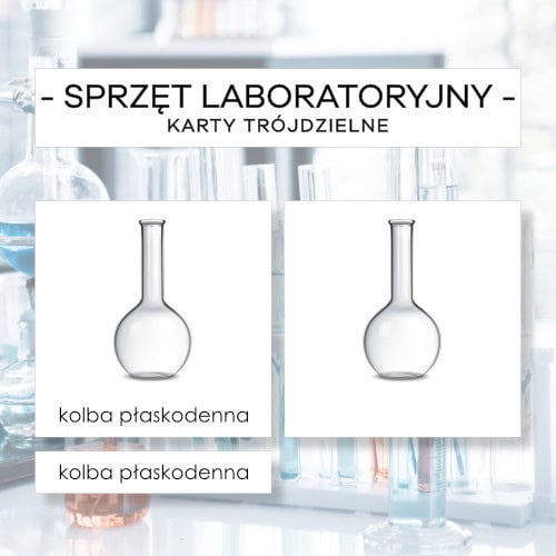Sprzęt laboratoryjny - karty trójdzielne 24 szt.