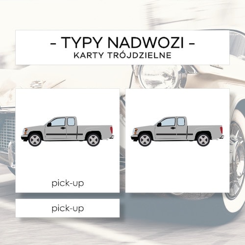 Typy nadwozi - karty trójdzielne 12 szt.