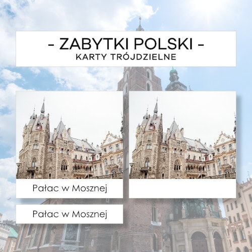 Zabytki Polski - karty trójdzielne 12 szt.