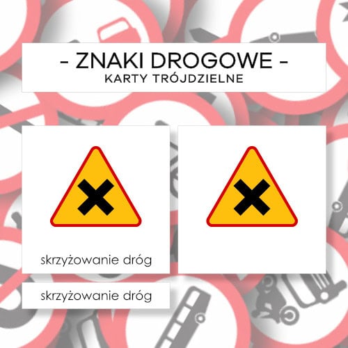 Znaki drogowe - karty trójdzielne 171 szt.