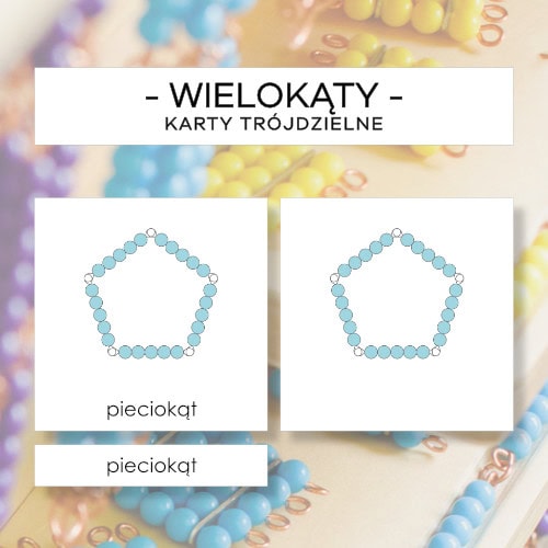 Kolorowe schodki wielokąty - karty trójdzielne 8 szt.