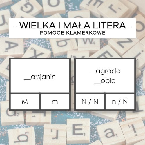 Wielka i mała litera - pomoce klamerkowe