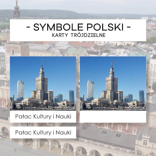 Polska - symbole - karty trójdzielne 20 szt.
