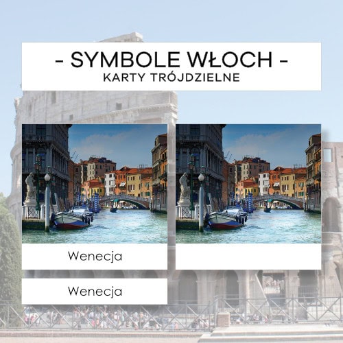 Włochy- symbole - karty trójdzielne 20 szt.