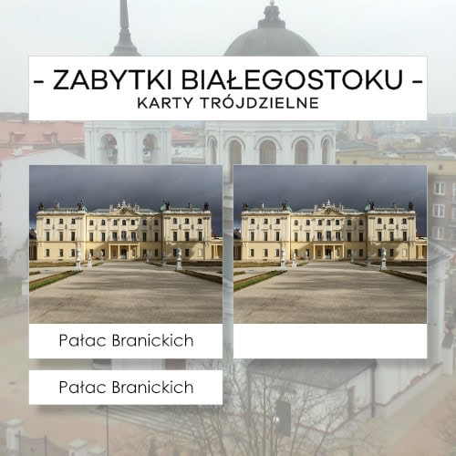 Zabytki Białegostoku - karty trójdzielne 12 szt.