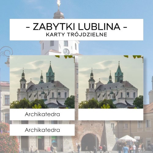 Zabytki Lublina - karty trójdzielne 12 szt.