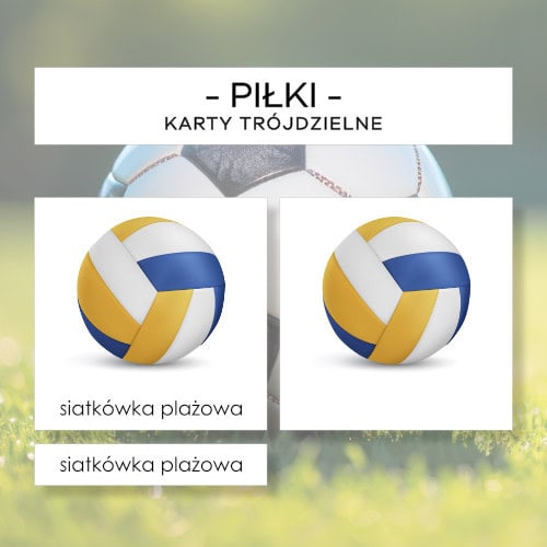 Piłki - karty trójdzielne 15 szt.