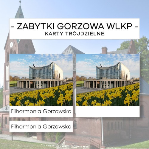 Zabytki Gorzowa Wielkopolskiego - karty trójdzielne 12 szt.