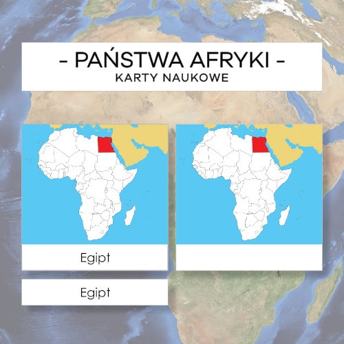 Mapy Państw Afryki - karty naukowe 56 szt.