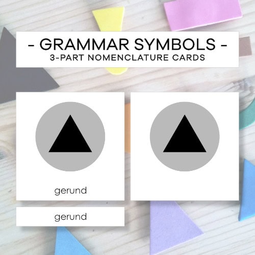 Advanced grammar symbols - 3 parts nomenclature cards