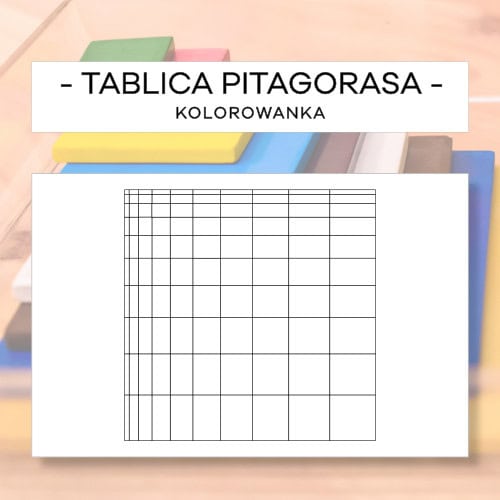 Tablica Pitagorasa - do kolorowania