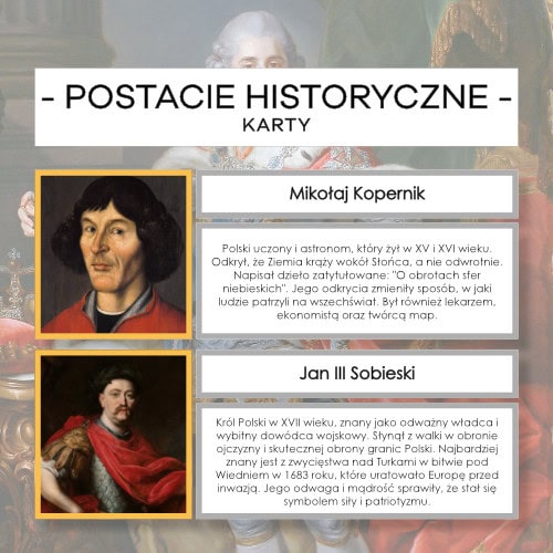 Postacie historyczne - karty kl.4