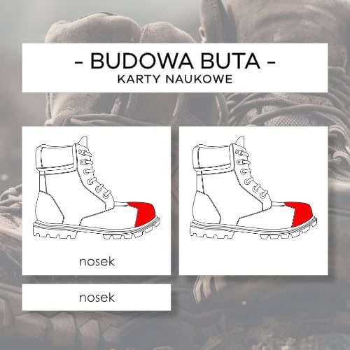 Budowa buta - karty naukowe 17 szt.