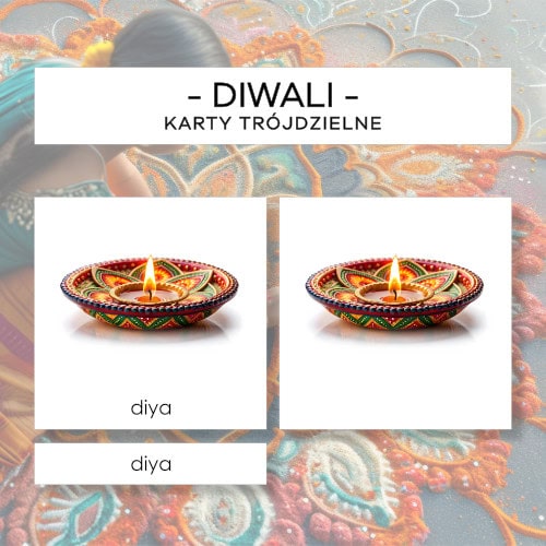 Diwali - karty trójdzielne 12 szt.