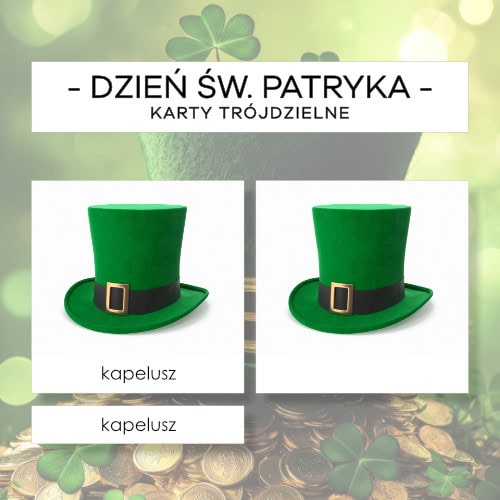 Dzień św. Patryka - karty trójdzielne 24 szt.
