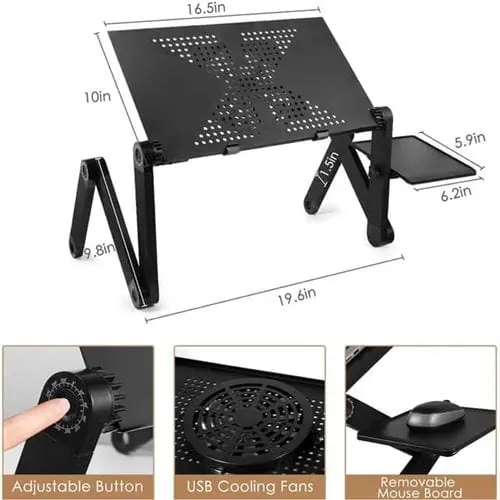 SUPPORT D'ORDINATEUR RÉGLABLE  AVEC REFROIDISSEUR ET TAPIS DE SOURIS – Image 4