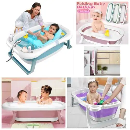 BAIGNOIRE PLIABLE AVEC THERMOMÈTRE, 0 à 6ans