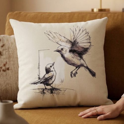 Almohadón 50x50 Tusor Pesado Bird Family