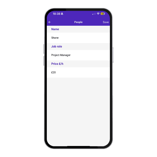 site diary - people tag - mobile