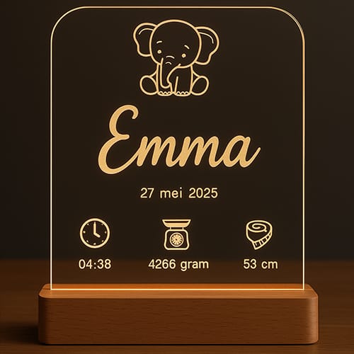 Gepersonaliseerde lamp - geboorte - fantastisch als kraamcadeau