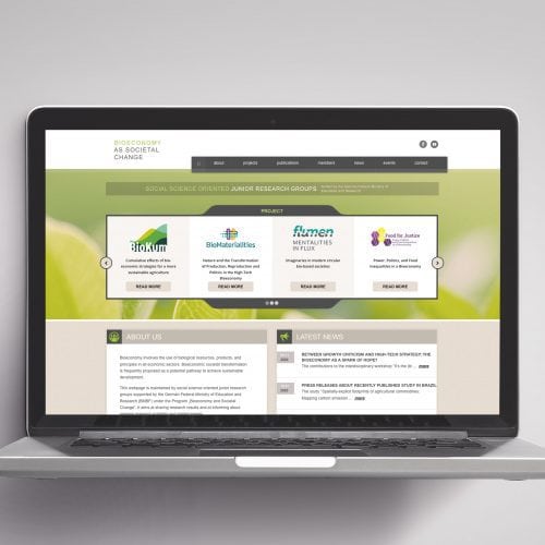 Referenz Bioeconomy as societal Change Webdesign