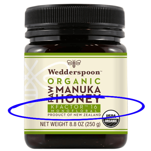 k factor wedderspoon manuka honey jar