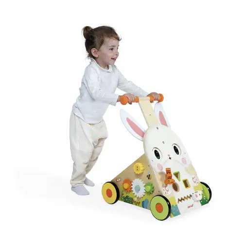 Janod-Chariot Multi-Activités Lapin en bois