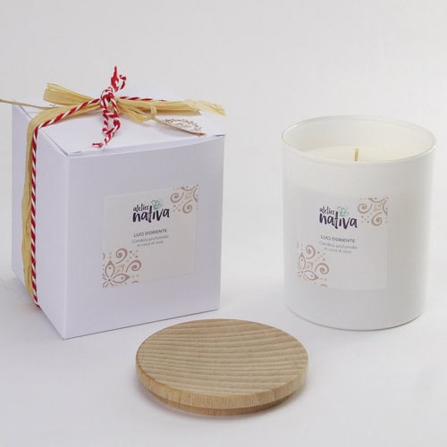 Candela Profumata Cera Di Soia Cioccolato Arancia - Giara Vetro 530g Con Doppio Stoppino Cotone - Foto 8