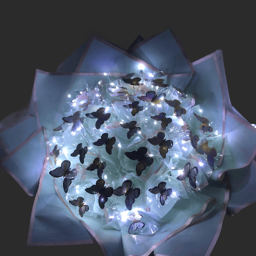 Kelebek Buketi Renkli Led Işıklı - Görsel 6